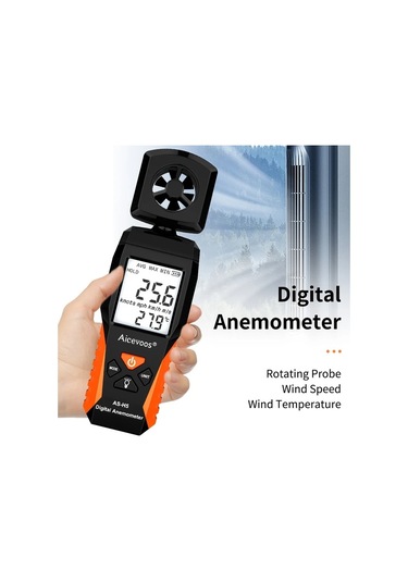 Xuweiwei Aıcevoos Dijital Anemometre H5 0.3 30m Sn Ruzgar Hizi Olcer Sicaklik Nem Olcum Pille Calisir Abs