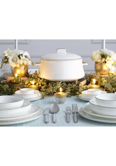 Sufi 12 Kişilik Yemek Takımı 55 Parça Altın