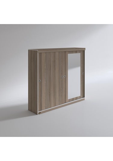 Kenzlife Gardırop Sürgülü Kapaklı Kapılı 200 Papatya Crd Aynalı Gardolap Dolap