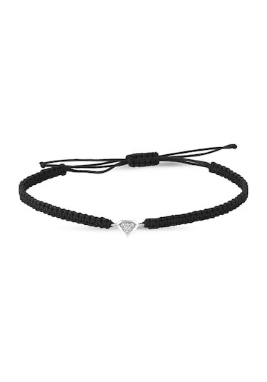 Pırlanta Şekilli Siyah Ip Pırlanta Bileklik As12Pblr2  Altınsepeti