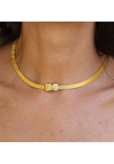 Yenigün Kuyumculuk 14 Ayar Altın Üç Sıra Trabzon Hasırı Kolye 415