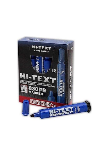 Hi-Text 830PB Permanent Marker Yuvarlak Uç Mavi 12'Li