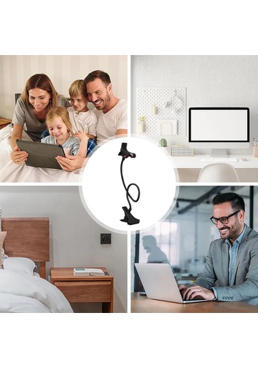 Ximistore9 Гибкий Держатель Для Телефона С Регулируемым Ростом: Для Кровати, Стола И Авто - Черный Металл-абс