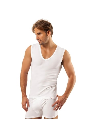 Jiber Erkek V Yaka Likralı Kolsuz Atlet 6'Lı Paket - 117