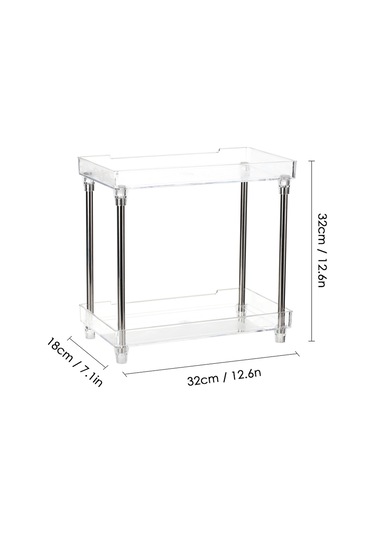 Gajeena Şeffaf Çift Katlı Banyo Ve Makyaj Organizatörü - Geniş Depolama Alanı, Pratik Tasarım Diğer
