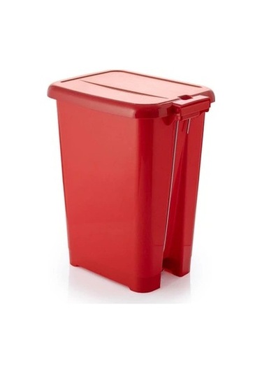 Ceymop Pedallı Kırmızı Slim Çöp Kovası 50 L Kırmızı