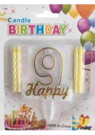 Mum 9 Yaş Happy Yazılı Altın 1 Adet