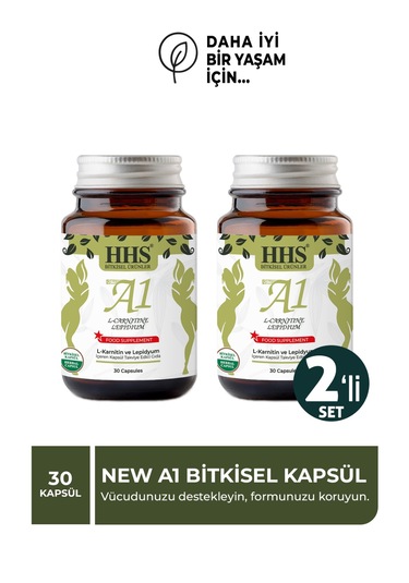 New A1 L Carnitine Lepidium Bitkisel Kapsül 2 Adet Aromasız