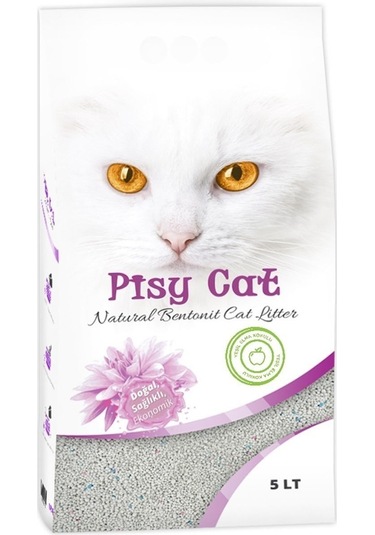 Pisy Cat Yeşil Elma Kokulu Tozsuz Topaklaşan İnce Bentonit Kedi Kumu 5 L