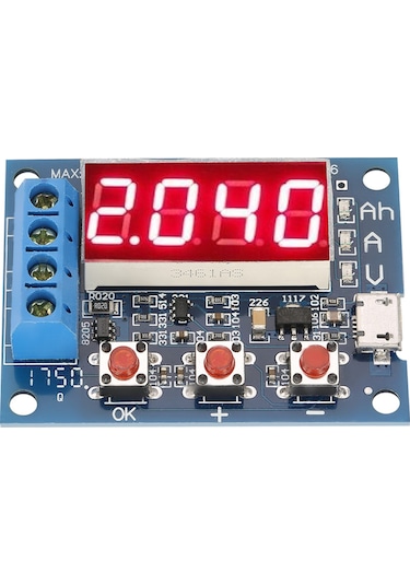 Lemestar 1.2-12v Pil Kapasite Test Cihazı, Dış Yükle Discharge Tipi, 18650 Destekli, Gerçek Zamanlı Voltaj-akım Gösterimi, Mikro Usb Beslemeli Ana Kart + 2 Adet 5w7.5r Direnc