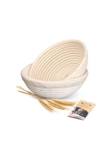 Maoyaya Saçımalı Ekmek Pişirme Seti, 2 Paket 10 İnç Yuvarlak Ve Oval Banneton Prova Sepeti, Astarlı Ekmek Fermantasyon Araçları Diğer