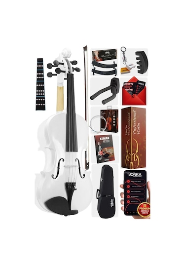 Midex HGA44WH-PAK Beyaz 4/4 Tam Boy Keman Seti Full Paket