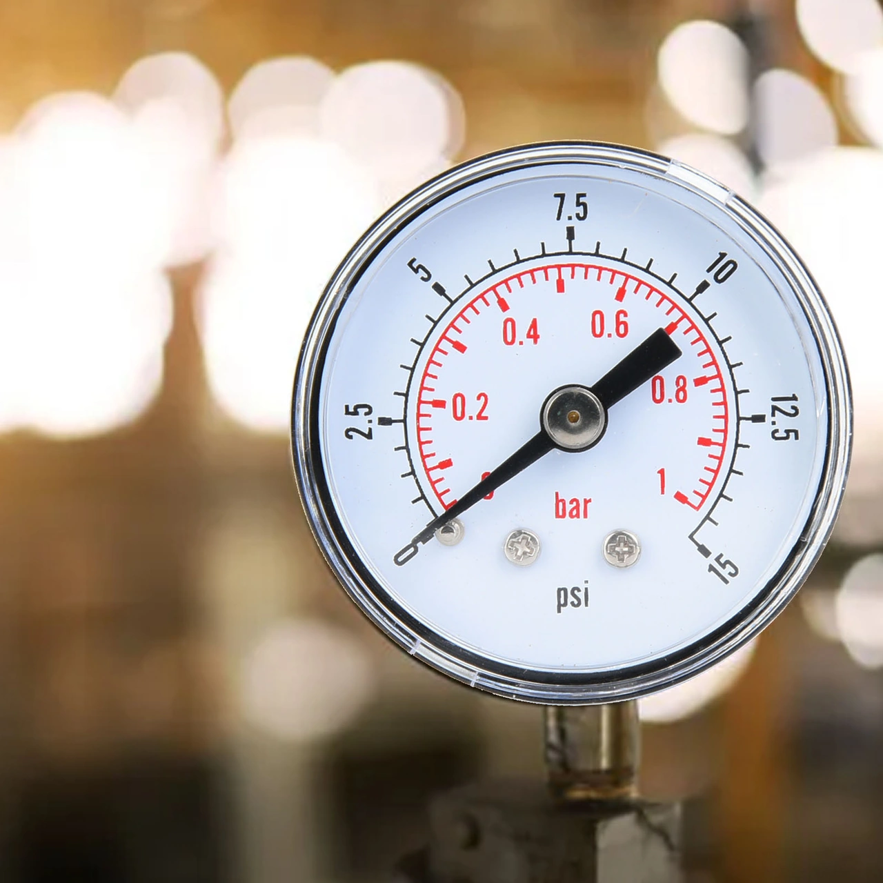 Kosona Yatay İçin 1/8"bspt Bağlantılı, Çift Ölçekli 0-200psi/0-14bar Metal Kasa Basınç Göstergesi - Hava, Yağ Ve Su Basıncı Ölçümü