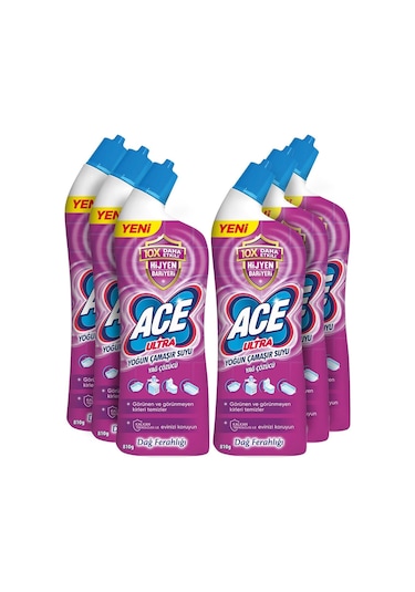 Ace Ultra Power Jel Kıvamlı Çamaşır Suyu Dağ Tazeliği 810G X 6 Adet