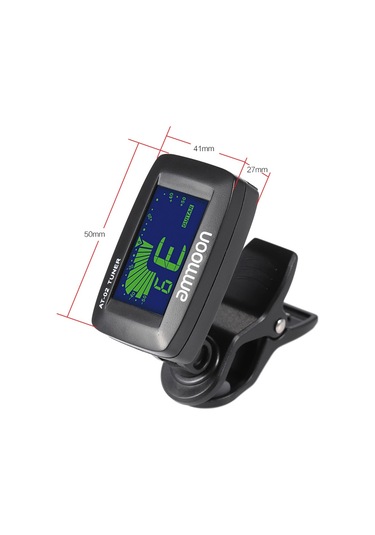 Ammoon At-02 Elektrikli Tuner Klipsli Üç Renk Gitar Siyah