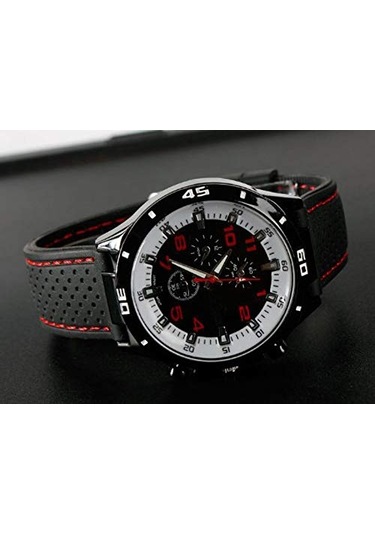 Spor Saat Askeri Pilot Havacı Ordu Tarzı Siyah Silikon Erkek Saati Diğer