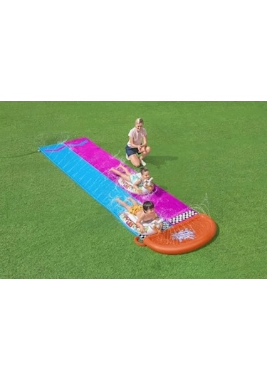 Çift Yarış Su Kaydırağı, 4,88 M Uzunlukta Ve Ekstra Geniş Tasarım 1 Parça
