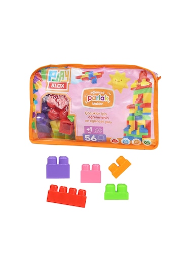 Play Blox Yapı Oyuncakları 56 Parça Çantalı Parlak Renkler Mega Blok Seti 2892