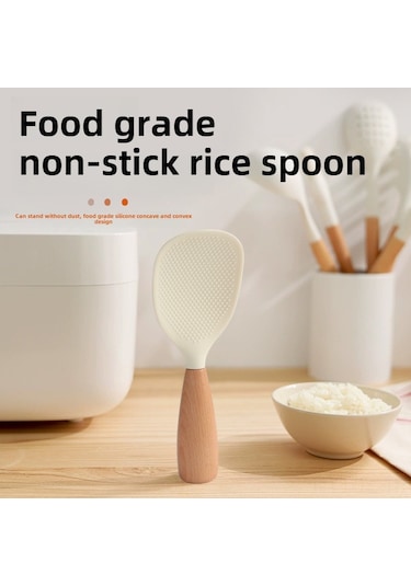 Hombey Ev Ve Ticari Kullanıma Uygun, Yemek Dereceli Silikon, Pirinç Yapışmaması, Temizliği Kolay, Elektrikli Pirinç Kazanı Özel Siyah Pirinç Kaşığı