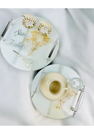 Radiant Söz Tepsisi Ve Nişan Tepsisi Seti Bronz Bronz