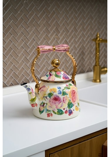 Miss Betty Rose Deluxe Emaye Kettle Demlik Çok Renkli