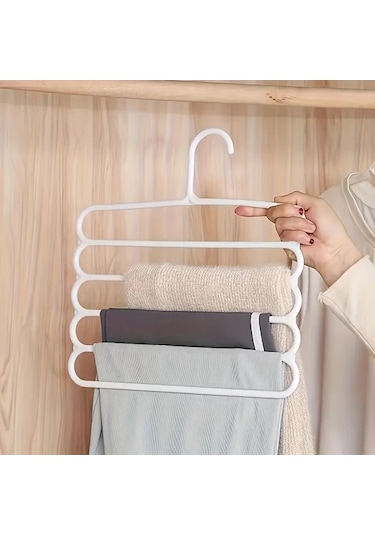 Fochsia 5 Katlı Açık Yeşil Pantolon Etek Ve Fular Askılı Çoklu Kancalı Düzenleme Rafı Açık Yeşil