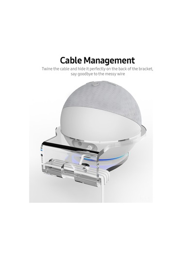 Yaozixa Echo Dot 4 Akrilik Ses Cihazı Tutucu - Şeffaf Duvar Montajlı, Kabloları Gizleyen, Ses Kalitesini Koruyan Stant