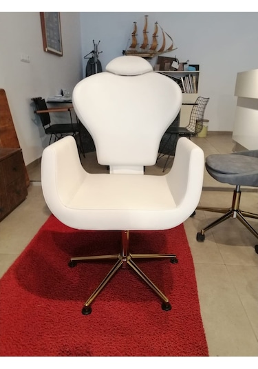 Gold Ayaklı Kuaför Kaş ve Makyaj Koltuğu