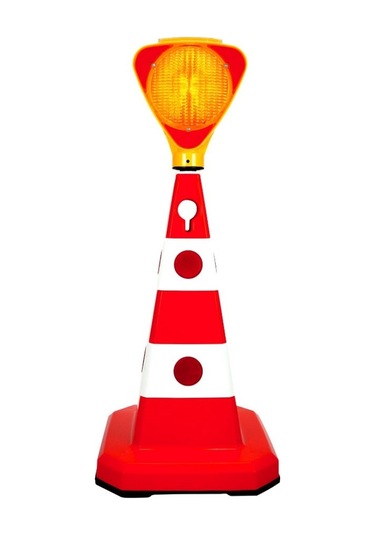 10 Adet Ultra Kedi Gözlü Trafik Konisi Ağırlıklı 60Cm Trafik Duba