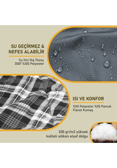 Haegs Flanel Kamp Battaniyesi, Seyahat Yorganı Dış Mekan Hafif Kompakt Outdoor Kamp Çadır Karavan Battaniye 215-150 Cm Haki
