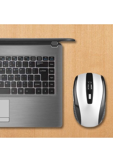 Yaozixa Gümüş Ergonomik Kablosuz Fare - 2.4g, 800-1600 Dpı Ayarlanabilir, 10m Alıcı, 6 Tuşlu, Optik Konumlandırma Pil Yok