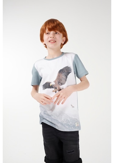 Brz Kids Dijital Baskılı Erkek Çocuk Kısa Kollu T-Shirt Çok Renkli (535255684) Çok Renkli