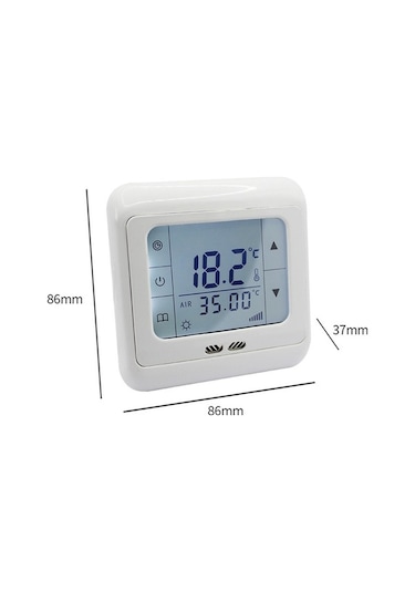 Diğer Elektrikli Isıtma Termostatı 0-99 16000 Ma Dokunmatik Lcd Ekranlı Zemin Isıtma, Küçük Boyutlu Tasarım