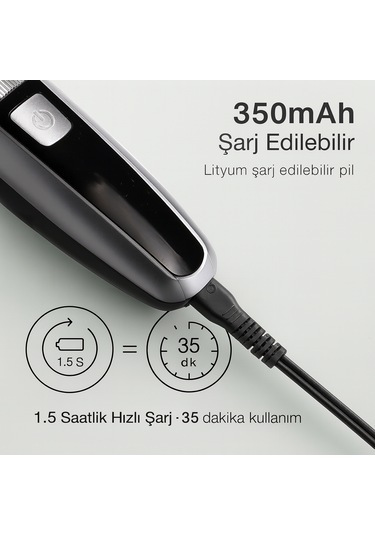 Pht-048 Şarjlı Ayarlanabilir Başlıklı Su Geçirmez Saç Sakal Tıraş Makinesi