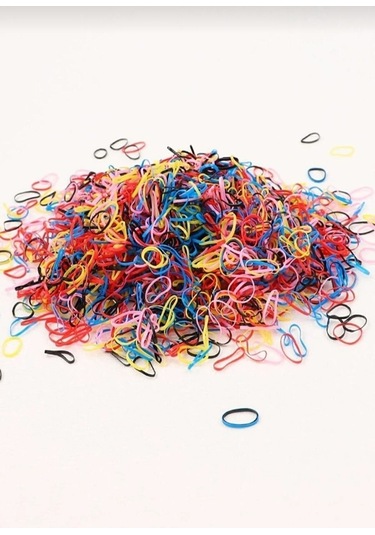 Okavango 1000 Adet Renkli Saç Örgü Lastiği Çok Renkli
