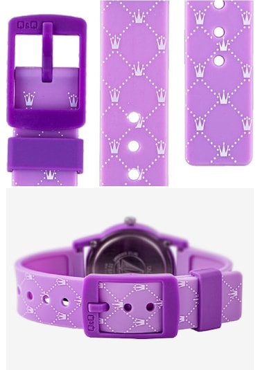 Q&q Qcg9914 Lila Mor Kraliçe Kedi Su Geçirmez Kız Çocuk Kol Saati
