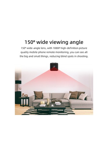 Yunboo X6d Mini Güvenlik Kamerası: 1080p Wifi, Gece Görüşü, Hareket Algılama, 150 Geniş Açı 113 Karakter