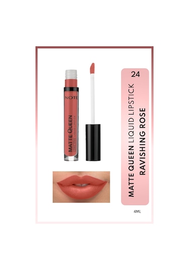 Note Cosmetique Matte Queen Lipstick Kalıcı Mat Likit Ruj - 24 Ravishing Rose - Nude