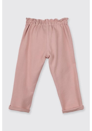 Panço Kız Çocuk Örme Pantolon Pembe
