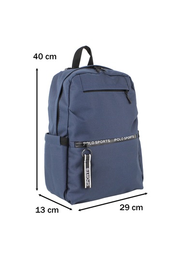 Lacivert Okul Sırt Çantası Ortaokul Lise Geniş İç Hacim Su Geçirmez Kumaş Yandan Cepli Lacivert