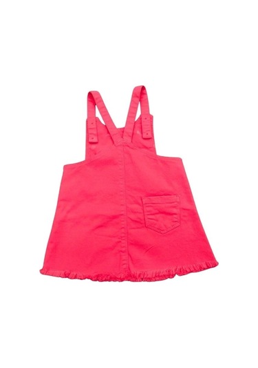 Kız Bebek Pamuklu Cepli Salopet-13899 Fuşya