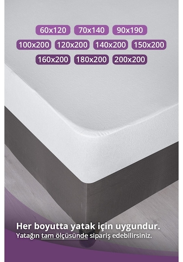Sıvı Geçirmez Yatak Alezi Mikro 160X200Cm Fitted Baza+30Cm