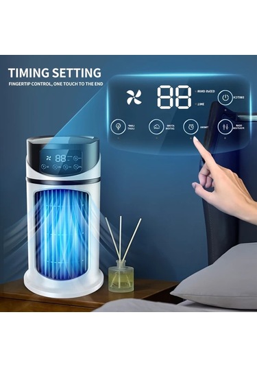 Motion003 Beyaz Taşınabilir Klima Nemlendirici Fan Usb Soğutucu 3ü 1 Arada Ofis Ve Ev Kullanımı Hava Koşullandırıcı