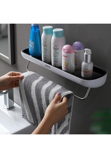 Moveevo Duvar Takılı Abs Depolama Rafı, Modern Basit Tasarım, Banyo/mutfak Düzenleme, Kolay Kurulum, Alan Tasarrufu Standart Gri Diğer