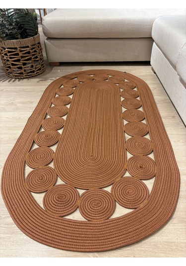 Cookie Jüt Hasırlı El Örgüsü Kilim Natural