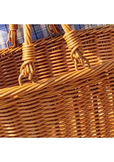 Xiaaokeji El Yapımı Saplı Taklit Rattan Piknik Sepeti Diğer