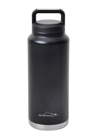 Campout Çift Katmanlı Siyah Termos 1000 Ml
