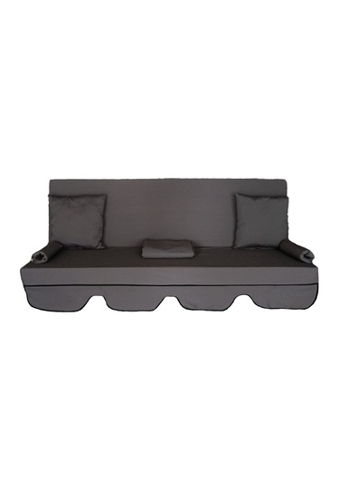 Süngersiz Tenteli Salıncak Kumaş Seti 3kişilik 164x47 Cm Süngersiz Lüx Panama Gri Gri