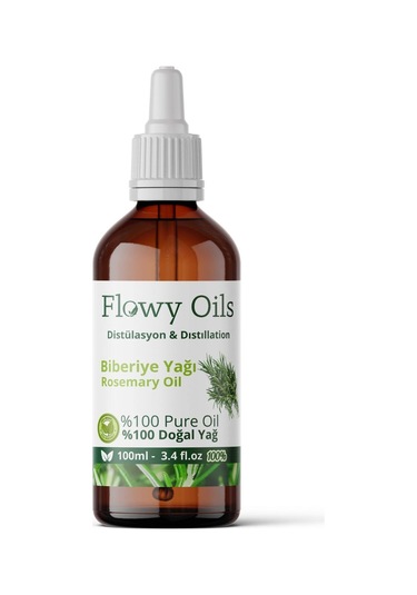 Flowy Oils Biberiye Yağı %100 Doğal Bitkisel Uçucu Yağ 100 ML
