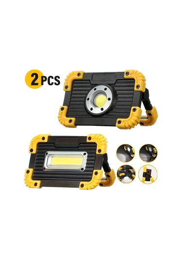 Stil B 2 Adet Led İş Işığı, Usb Şarj Edilebilir, Taşınabilir Sel Işığı, 180 Dönebilen İş Alanı Aydınlatması, Zemin Lambası, Erişim Işığı, Çoklu Işık Modları, Kamp, Tamir, Garaj, Acil İş Işığı İçin